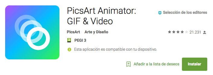 PicsArt Animator, la app más entretenida